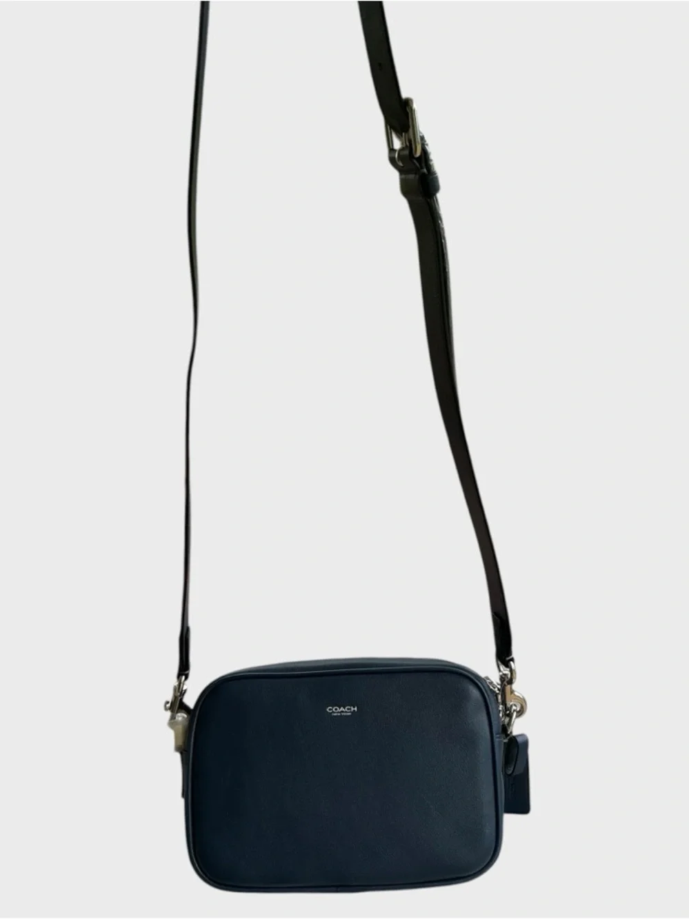 Coach Radio Camera Bag Navy Blue Leather Crossbody CCB51 NWT - Picture 8 of 12